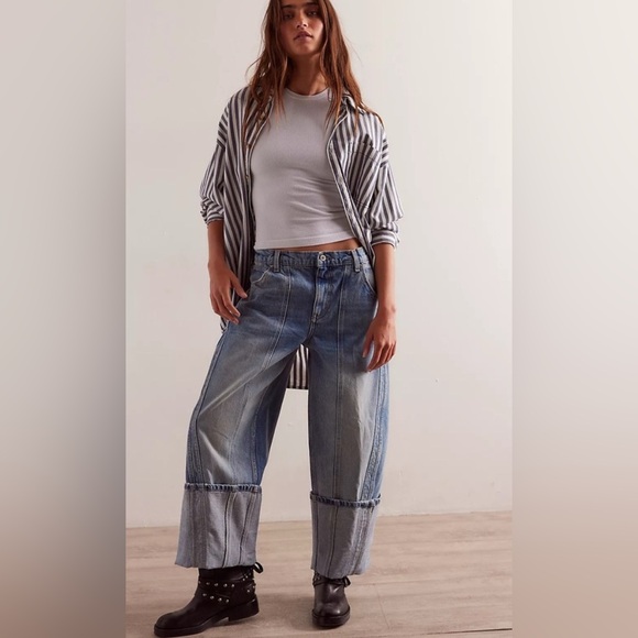 Free People We The Free Olsen Cuffed Crop Barrel Jeans. NWT. Daily driver - Picture 7 of 10